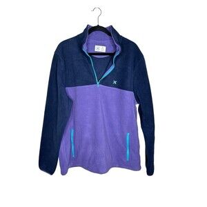 Hurley Sweater Mens Size XL Quarter Zip Pullover Color Block Fleece Top Nirvana
